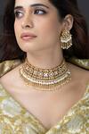 Buy_Joules by Radhika_Gold Plated Pearls, Stones Viraasat Studded Necklace Set _at_Aza_Fashions