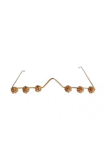 Shop_Vaidaan_Gold Beads, Pearls Blair Embellished Facelet _at_Aza_Fashions