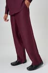 Honey&Me_Purple Linen Merlot Trouser _Online_at_Aza_Fashions