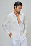 Buy_Honey&Me_White Linen Embroidery Ivory Mirage Shirt _at_Aza_Fashions