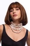 Buy_Anaash_White Pearls Statement Major Baroque Necklace _at_Aza_Fashions
