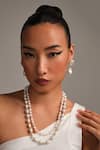 Shop_Anaash_White Pearls Rice And Baroque Necklace _at_Aza_Fashions