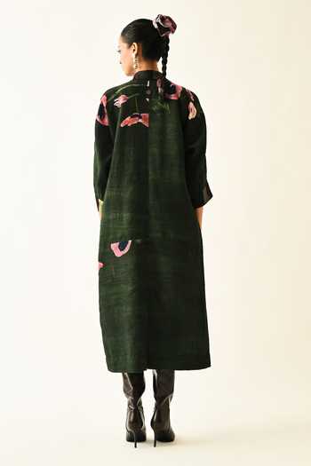 Shop_OFRIDA_Pink Cotton Collared Mossfield Anti-fit Dress _at_Aza_Fashions