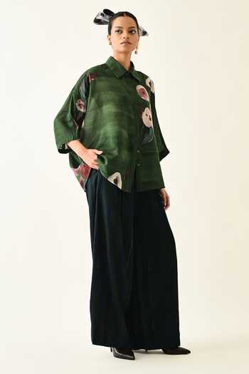 Buy_OFRIDA_Pink Cotton Collared Mossfield Ae Printed Shirt And Pant Set 