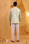 Shop_Spring Break_Ivory Cotton Satin Embroidery Mint Green Bundi Set _at_Aza_Fashions