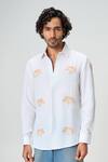 Buy_Honey&Me_White Linen Embroidery Jaipur Safari Shirt _at_Aza_Fashions