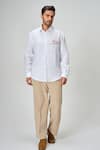 Buy_Honey&Me_White Linen Embroidery Daybreak Shirt _Online_at_Aza_Fashions