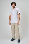 Shop_Honey&Me_White Linen Embroidery Amalfi Shirt _Online_at_Aza_Fashions