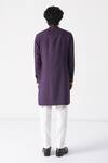Shop_Dhruv Vaish_Purple Silk, Cotton Embroidery Thread Border Kurta Set _at_Aza_Fashions
