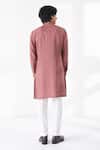 Shop_Dhruv Vaish_Pink Silk, Cotton Embroidery Placement Kurta Set _at_Aza_Fashions