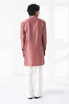 Shop_Dhruv Vaish_Pink Silk, Cotton, Chanderi Embroidery Motif Placement Short Kurta _at_Aza_Fashions
