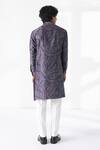 Shop_Dhruv Vaish_Purple Silk, Cotton, Chanderi Swirl Printed Kurta Set _at_Aza_Fashions