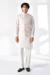 Buy_Dhruv Vaish_Ivory Silk Embroidery Thread Nehru Jacket _Online_at_Aza_Fashions
