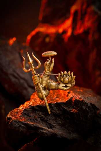 Buy_Cosa Nostraa_Gold Brooches Divine Trinity Power _at_Aza_Fashions