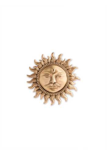 Shop_Cosa Nostraa_Gold Divine Sun Majesty Brooch _at_Aza_Fashions