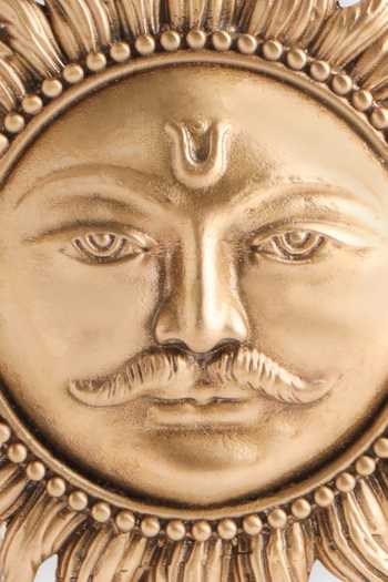 Shop_Cosa Nostraa_Gold Divine Sun Majesty Brooch _Online_at_Aza_Fashions