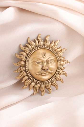 Buy_Cosa Nostraa_Gold Divine Sun Majesty Brooch _at_Aza_Fashions
