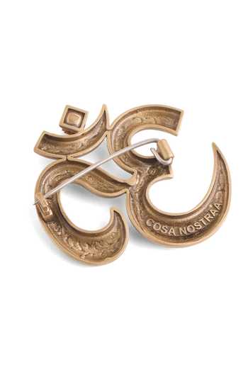 Buy_Cosa Nostraa_Gold Royal Om Emblem Brooch _Online_at_Aza_Fashions
