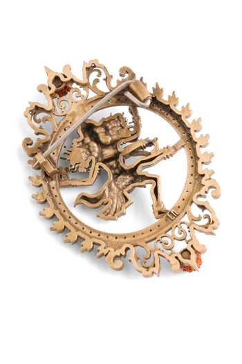 Buy_Cosa Nostraa_Gold Stones Sacred Nataraj Aura Brooch _Online_at_Aza_Fashions