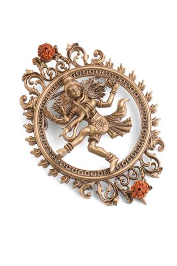 Cosa Nostraa_Gold Sacred Nataraj Power Brooch _at_Aza_Fashions