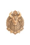 Cosa Nostraa_Gold Beads Antique Carved Lapel Pin And Brooch Set - 3 Pcs _at_Aza_Fashions