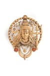 Buy_Cosa Nostraa_Gold Beads, Stones, Brooches Antique Carved Lapel Pin And Set - 3 Pcs 
