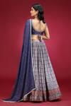 Shop_Jhambthreads_Blue Silk, Georgette, Crepe Embroidery, Zari, Geometric Pattern Lehenga Set _at_Aza_Fashions