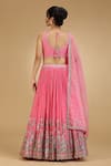 Shop_Jhambthreads_Pink Silk, Tissue Embroidery, Sequins, Zari, Stones, Scallop Trimmed Lehenga Set _at_Aza_Fashions