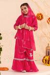 Shop_Jhambthreads_Pink Cotton Embroidery, Tassels Kurta Set _at_Aza_Fashions