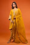 Buy_Sheetal Batra_Yellow Embroidery V-neck, Yes Niyah Kurta Set 