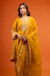 Buy_Sheetal Batra_Yellow Embroidery, Zari Round Neck Jeriah Kurta Set 