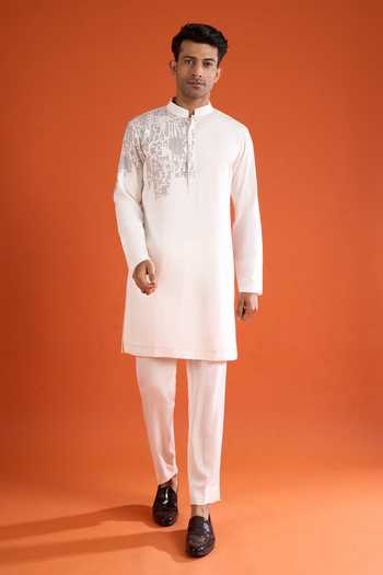 Shop_Qbik_Pink Sequins Placement Embroidered Kurta Set 