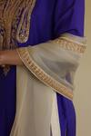 Buy_Apeksha Jain Label_Purple Silk, Organza Embroidery Round Neck Jashn Kurta Set _Online_at_Aza_Fashions