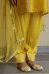 Apeksha Jain Label_Yellow Silk, Organza, Satin, Bemberg Zaalima Embroidered Kurta Dhoti Pant Set _Online