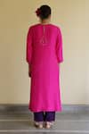 Shop_Apeksha Jain Label_Pink Silk, Organza Gota Patti Round Neck Neer A-line Kurta Set _at_Aza_Fashions