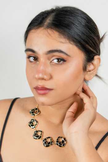 Bauble Bazaar_Black Fierce Eyes Choker Necklace _Online_at_Aza_Fashions
