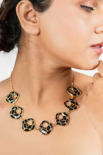 Shop_Bauble Bazaar_Black Fierce Eyes Choker Necklace _Online_at_Aza_Fashions