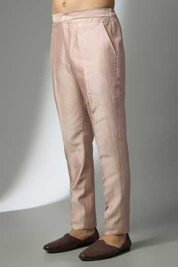 SALIL BHATIA_Pink Silk, Chanderi Embroidery, Pearls, Zari Embellished Bundi And Kurta Set _Online_at_Aza_Fashions