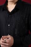 Buy_Label Shristi Chetani_Black Organza Sequins Tonal Embellished Shirt _Online_at_Aza_Fashions