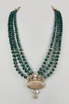 Buy_SALIL BHATIA_Green Beads, Pearls, Stones Handmade Mala _at_Aza_Fashions