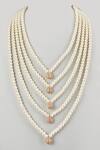Buy_SALIL BHATIA_Ivory Pearls, Stones Handmade Mala _at_Aza_Fashions