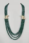 Buy_SALIL BHATIA_Green Beads Handmade Stone Pearl Necklace _at_Aza_Fashions