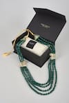 Shop_SALIL BHATIA_Green Beads Handmade Stone Pearl Necklace _at_Aza_Fashions