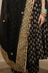 Gulabo Jaipur_Black Cotton, Cambric Embroidery, Zari Zeenat Marodi Handwork Anarkali Set _Online_at_Aza_Fashions
