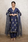 Buy_Gulabo Jaipur_Blue Silk Embroidery V-neck Shyra Straight Kurta Set _at_Aza_Fashions