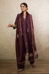 Buy_Gulabo Jaipur_Purple Silk Embroidery, Zari, Mirrors Round Neck, Yes Reeha Straight Kurta Set _Online_at_Aza_Fashions