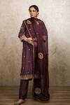 Buy_Gulabo Jaipur_Purple Silk Embroidery, Zari, Mirrors Round Neck, Yes Reeha Straight Kurta Set _at_Aza_Fashions