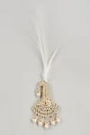 Buy_SALIL BHATIA_Gold Semi Precious Kundan And Pearl Feather Kalangi _at_Aza_Fashions