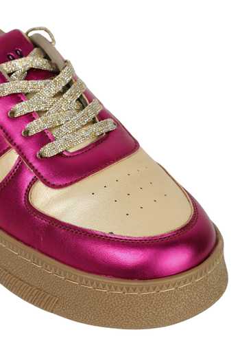 Sole Mates by Palak_Pink Fuschia Flash Sneakers _at_Aza_Fashions