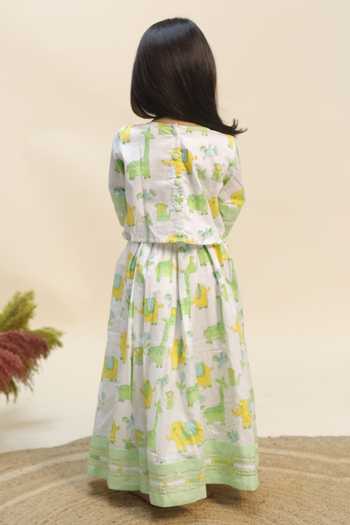 Shop_Kalp_Mint Cotton Tassels The Jolly Jumbo Printed Lehenga Set _at_Aza_Fashions